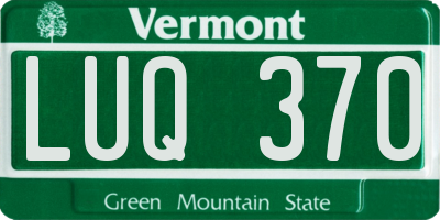 VT license plate LUQ370