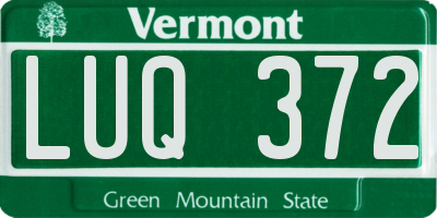 VT license plate LUQ372