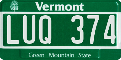 VT license plate LUQ374