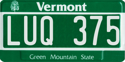 VT license plate LUQ375
