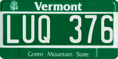 VT license plate LUQ376