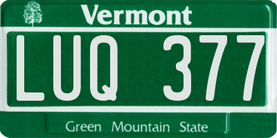 VT license plate LUQ377