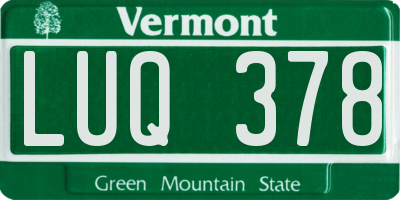 VT license plate LUQ378