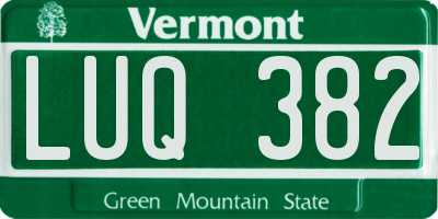 VT license plate LUQ382