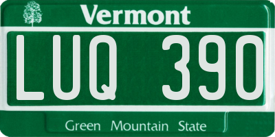 VT license plate LUQ390