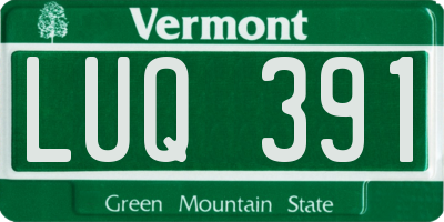 VT license plate LUQ391