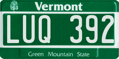VT license plate LUQ392