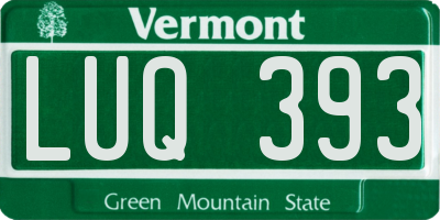VT license plate LUQ393