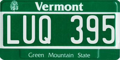 VT license plate LUQ395