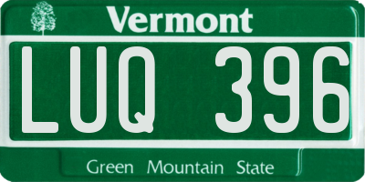 VT license plate LUQ396