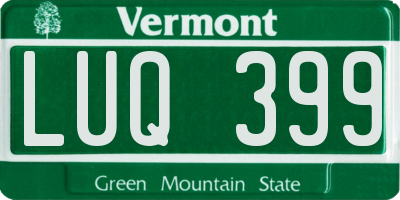 VT license plate LUQ399