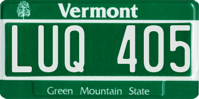 VT license plate LUQ405