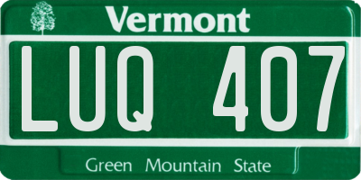 VT license plate LUQ407