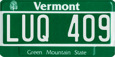 VT license plate LUQ409