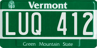 VT license plate LUQ412