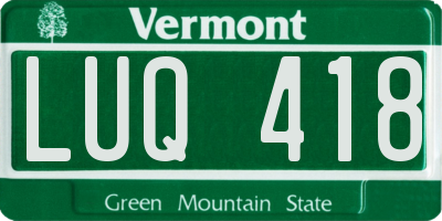 VT license plate LUQ418