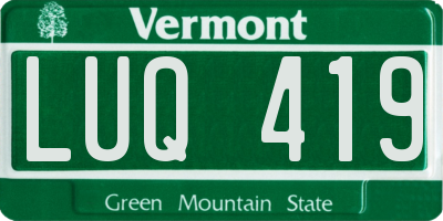 VT license plate LUQ419