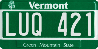 VT license plate LUQ421