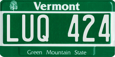 VT license plate LUQ424
