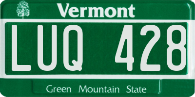 VT license plate LUQ428