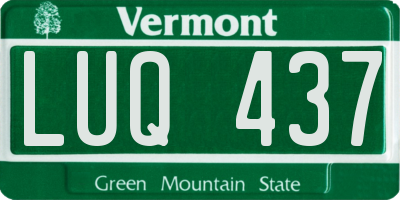 VT license plate LUQ437