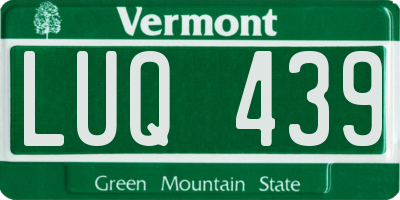 VT license plate LUQ439