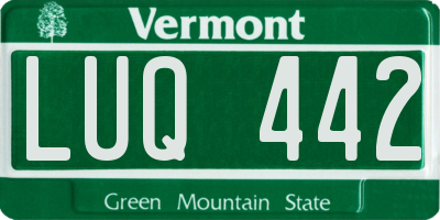VT license plate LUQ442