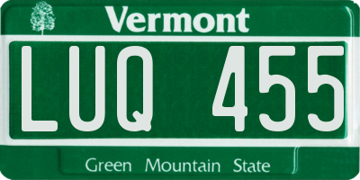 VT license plate LUQ455