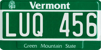 VT license plate LUQ456
