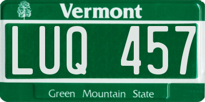 VT license plate LUQ457