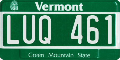 VT license plate LUQ461