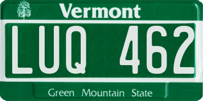 VT license plate LUQ462