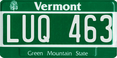 VT license plate LUQ463