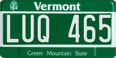 VT license plate LUQ465