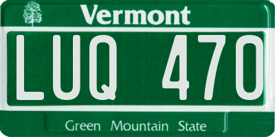 VT license plate LUQ470