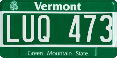 VT license plate LUQ473
