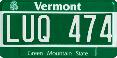 VT license plate LUQ474