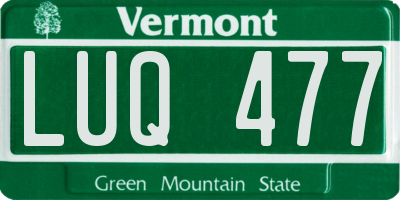 VT license plate LUQ477