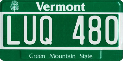 VT license plate LUQ480