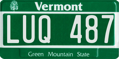 VT license plate LUQ487