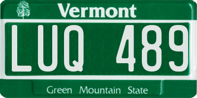 VT license plate LUQ489