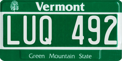 VT license plate LUQ492