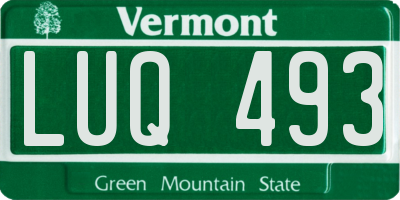 VT license plate LUQ493