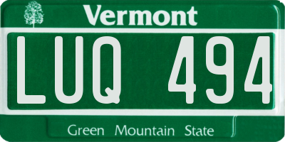 VT license plate LUQ494