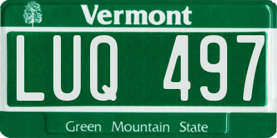 VT license plate LUQ497