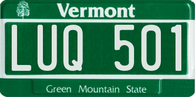 VT license plate LUQ501