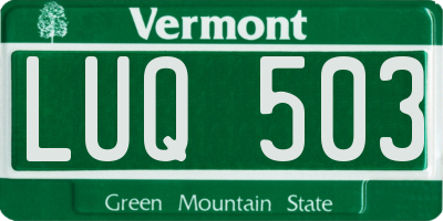VT license plate LUQ503