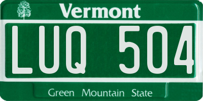 VT license plate LUQ504