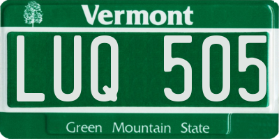 VT license plate LUQ505