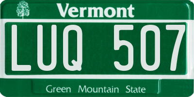 VT license plate LUQ507